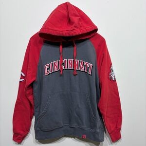 Majestic Men Cincinnati Reds Hoodie MLB Baseball Embroidered Pullover Size Small